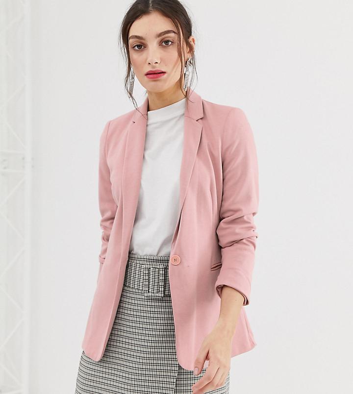 Stradivarius Basic Jersey Blazer In Pink