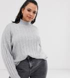 Micha Lounge Curve High Neck Sweater In Rib Knit Two-piece - Gray