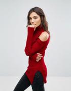 Oeuvre Cold Shoulder Top - Red