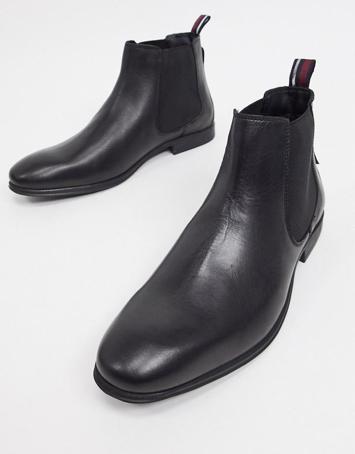 Ben Sherman Chelsea Boots In Black Leather