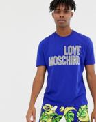 Love Moschino Chest Logo T-shirt - Blue