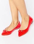Carvela Moore Point Flat Shoes - Red Patent
