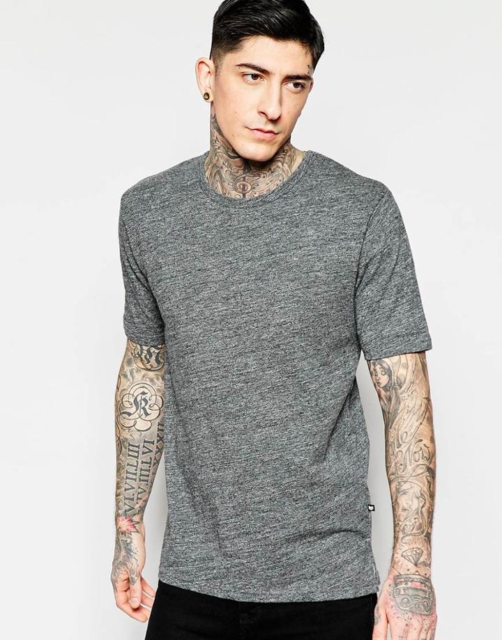 Minimum T-shirt In Slub Cotton In Gray - 980 Dark Grel Mel