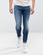 G-star 3301 Deconstructed Super Slim Jeans Medium Indigo Aged Wash - Navy
