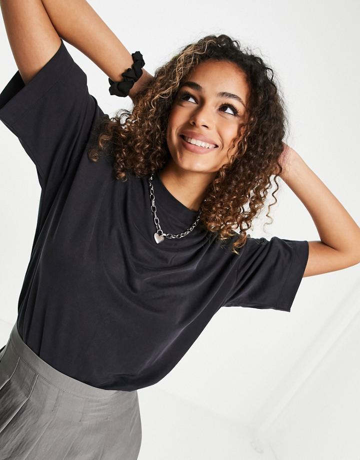 Monki Farah Oversized T-shirt Set In Black