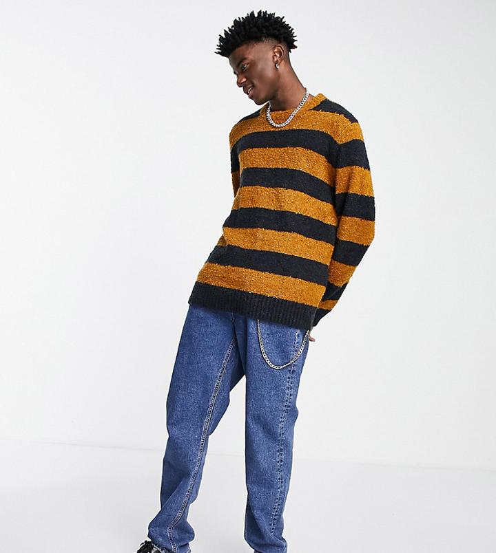 Reclaimed Vintage Inspired Crew Neck Sweater In Stripe-multi