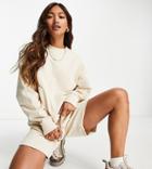Selected Exclusive Unisex Organic Cotton Matching Oversized Sweatshirt In Sand-neutral