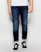 Esprit Mid Wash Jeans In Slim Fit - Mid Blue Denim