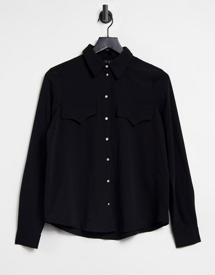 Vero Moda Western Shirt In Black