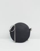 Asos Round Cross Body Bag With Ring Detail Chain - Black