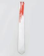Ssdd Halloween Blood Splatter Tie - White
