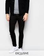 Cheap Monday Exclusive Jeans Tight Skinny Fit New Black Ripped Knee - New Black