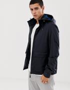 Ted Baker Hooded Jacket With Branding In Navy - Navy