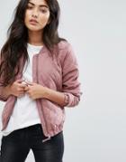 Jdy Quilted Bomber Jacket - Pink