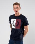 Fred Perry Slim Fit Laurel Wreath Print T-shirt Navy - Navy