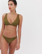 Y.a.s Textured Bikini Bottoms-green