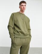 Adidas Originals X Pharrell Williams Premium Sweatshirt In Khaki-green