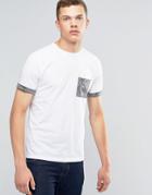 Another Influence Contrast Pattern Pocket T-shirt - White
