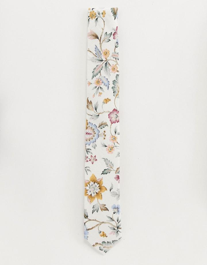 Gianni Feraud Liberty Print Eva Belle Cotton Tie - Cream