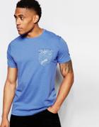 Firetrap Marl Crew Neck T-shirt With Pocket - Blue