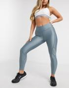Under Armour Training Jacquard Cropped Leggings In Blue-blues