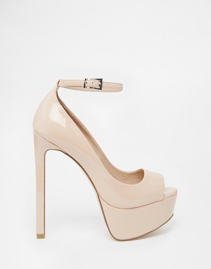 Asos Planet Peep Toe High Heels - Nude