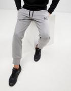 Love Moschino Skinny Joggers In Gray With Logo - Gray