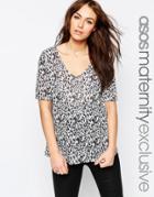 Asos Maternity V Neck Leopard Print Tee - Multi