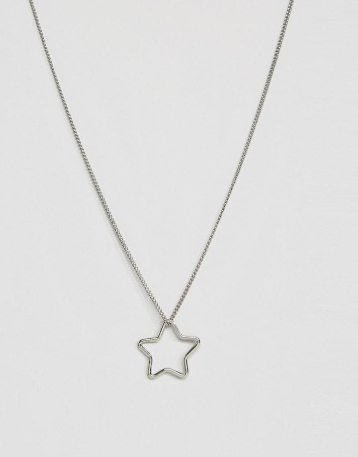 Pieces Livy Long Star Necklace - Silver