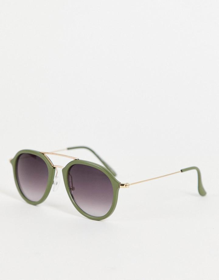 Aj Morgan Unisex Aviator Sunglasses In Green