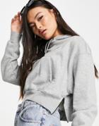 Nike Essentials Fleece Side Zip Hoodie In Gray Heather