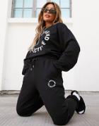 Asos Weekend Collective Oversized Sweatpants With Logo In Black