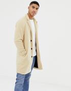 Pull & Bear Faux Fur Jacket In Tan - Tan