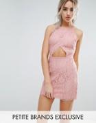 Missguided Petite Cut Out Lace Bodycon Dress - Pink