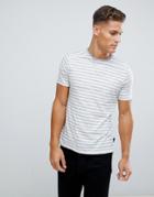 Burton Menswear T-shirt In Ecru Stripe - Gray