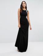 Forever Unique Rosetta Maxi Dress With Embellished Shoulders - Black