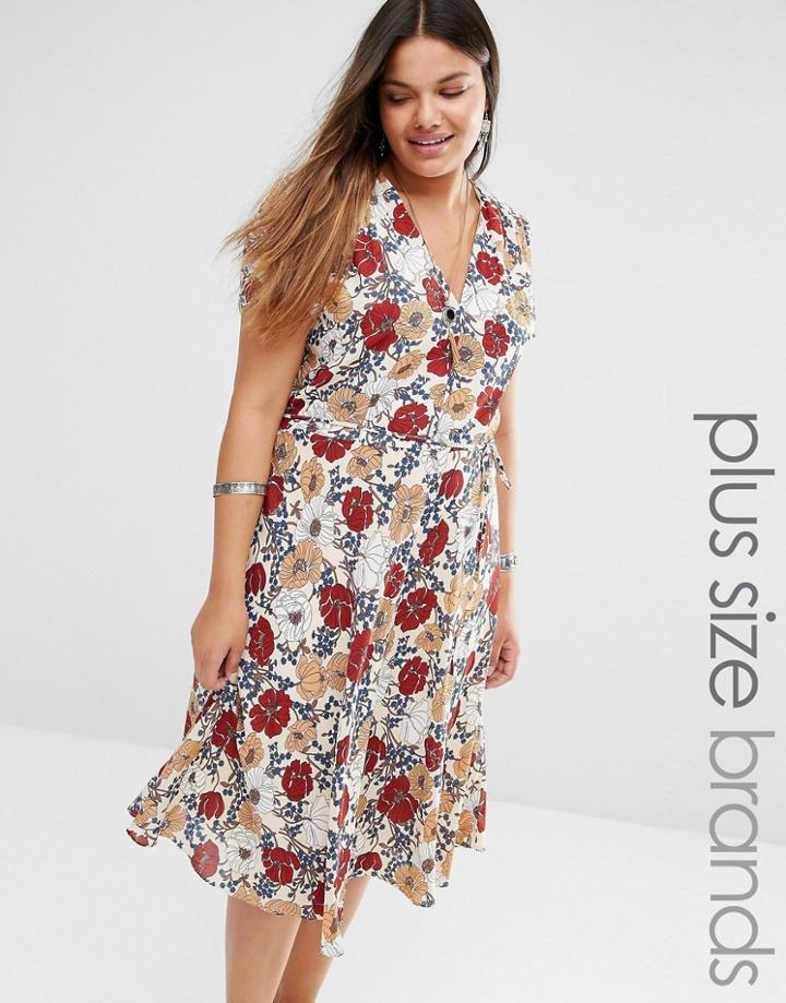 Alice & You Floral Print Skater Tea Dress - Multi
