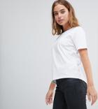 Asos Petite T-shirt With Dip Back And Contrast Trim - White