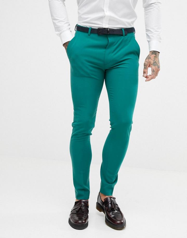 Asos Design Super Skinny Suit Pants In Green
