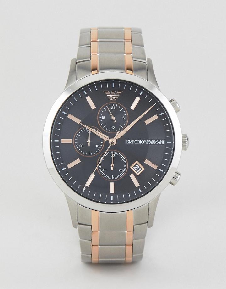 Emporio Armani Ar11165 Renato Chronograph Bracelet Watch 43mm - Silver