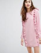 Sister Jane Long Sleeve Dress With Ruffles - Pink