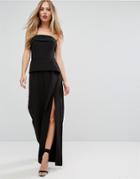 Forever New Tailored Bandeau Jumpsuit With Split Leg - Black
