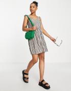 Qed London Frill Sleeve Mini Dress In Stripe-multi