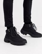 New Look Chunky Hiker Boots In Black