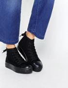 New Look High Top Platform Sneaker - Black