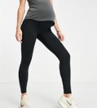 Asos 4505 Maternity Icon Leggings In Fleeceback-black