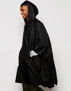 Asos Poncho With Front Pocket In Black - Black