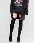 Asos Kaila Pointed Over The Knee Boots - Black