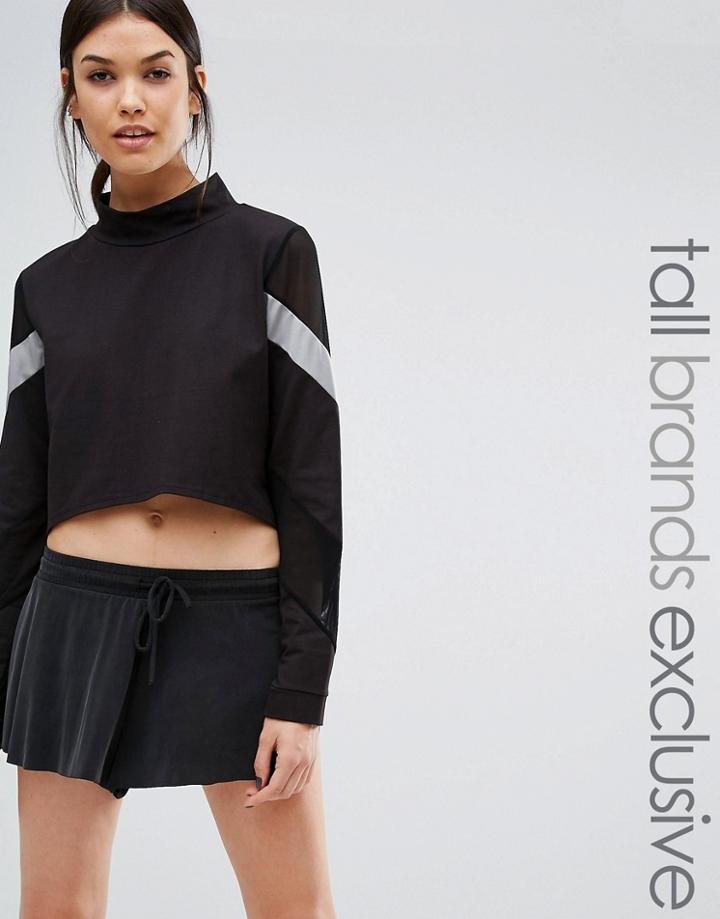 Quontum Tall Mesh Insert Long Sleeve Top