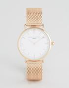 Elie Beaumont Rose Bracelet Watch With Clear Dial - Gold